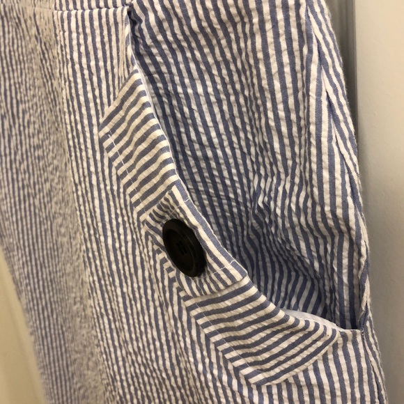 AB STUDIO Dark Grey, Blue & White Stripe Dress - Picture 6 of 11